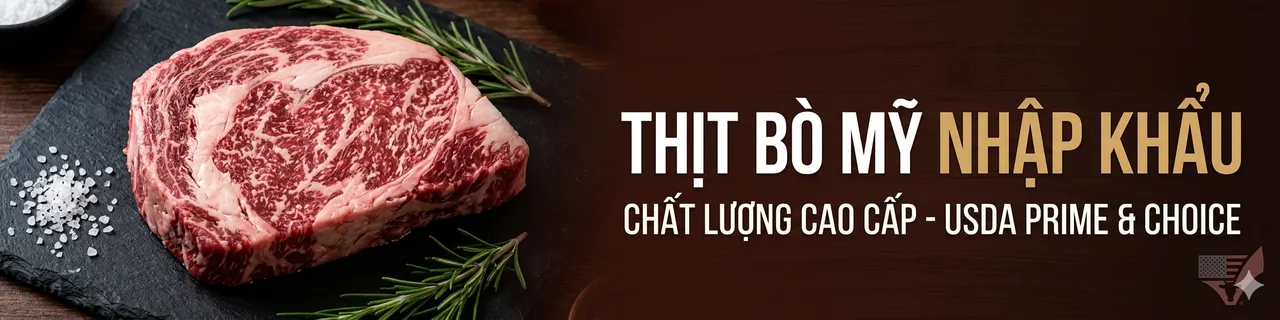 Banner trang danh sách sản phẩm cho danh mục thịt bò Mỹ